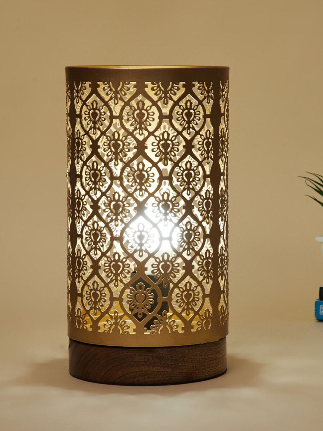 Home Centre Gold Toned Melody Vignette Metal Table Lamp Price in India