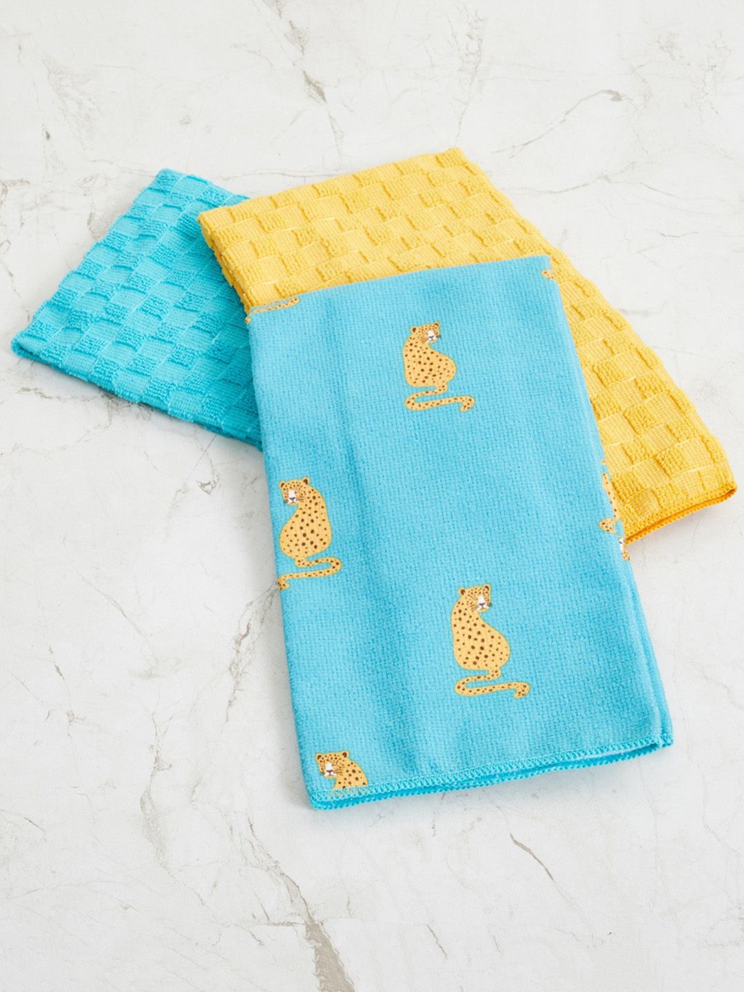 Home Centre Set Of 3 Mandarin Printed Cotton Cleaning Cloth Price in India