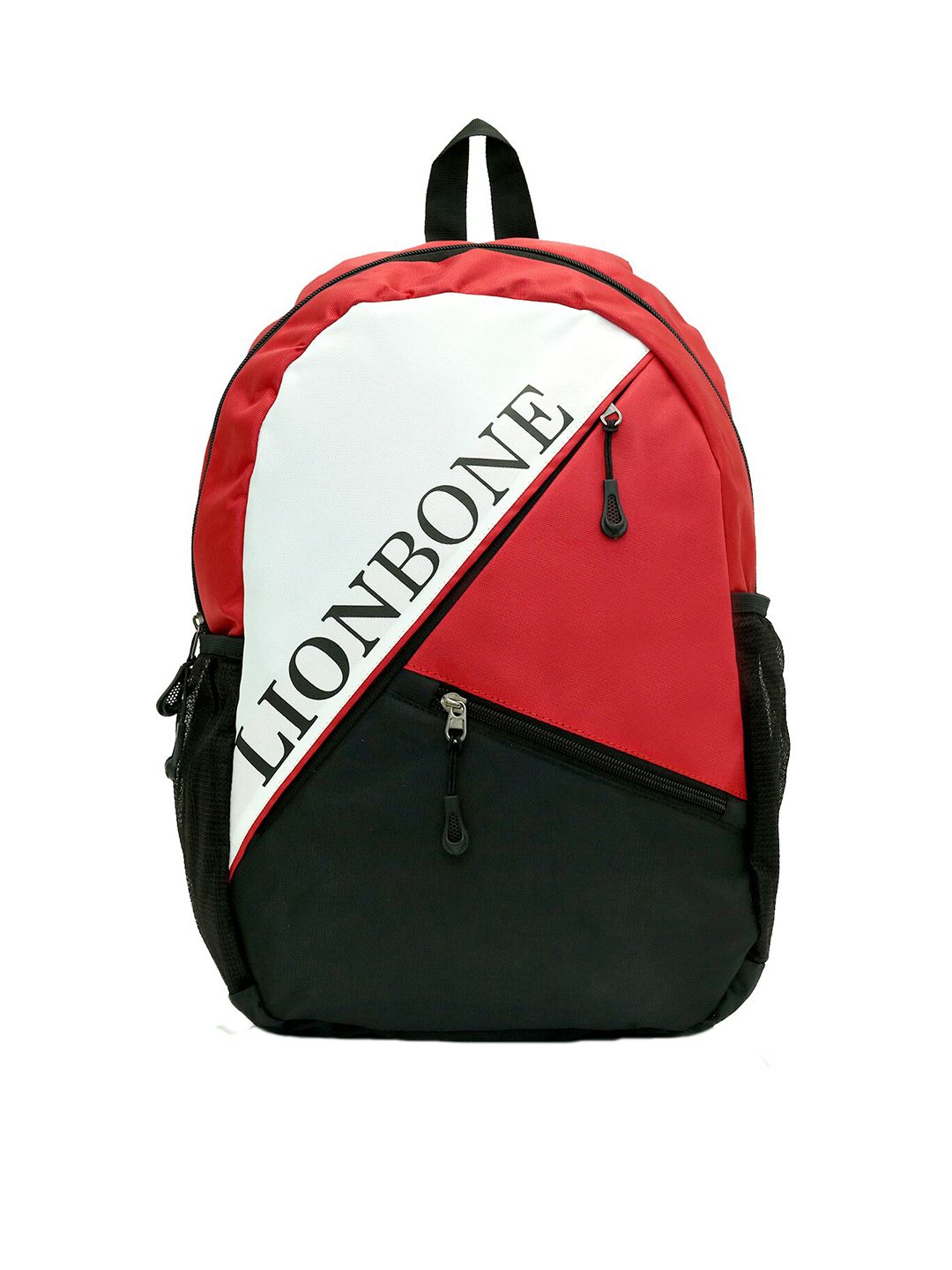 LIONBONE Unisex Red & Black Colourblocked Laptop Backpack Price in India