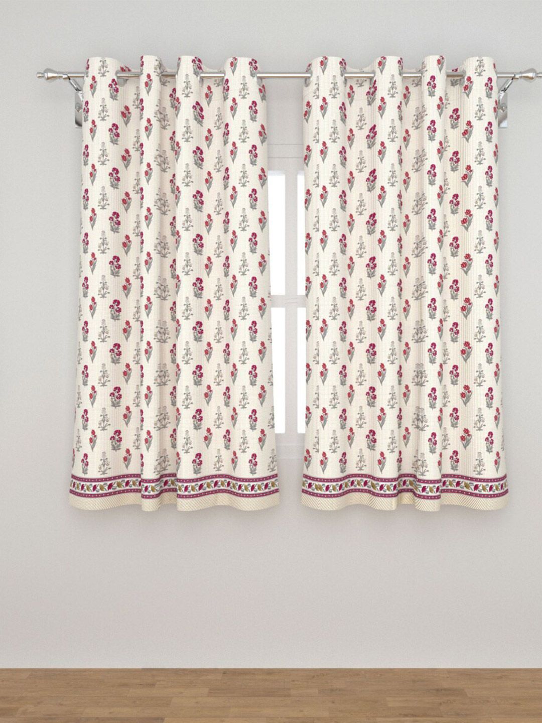 Home Centre 2Pcs White Black Out Window Curtain Price in India