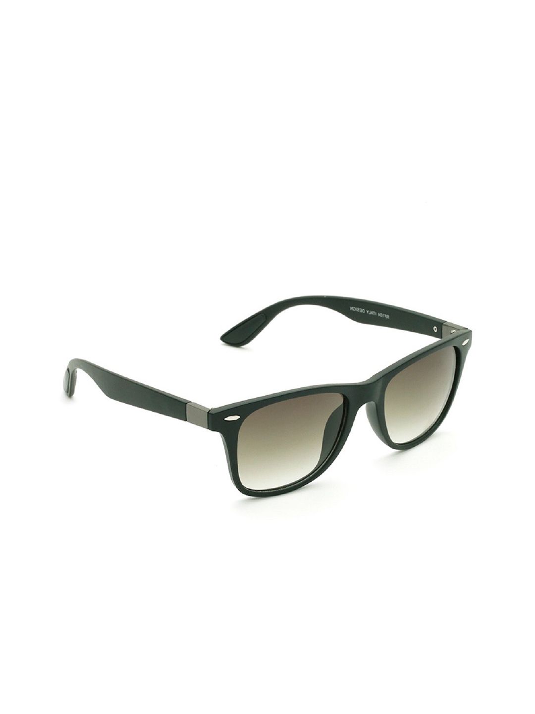 SUNNIES Unisex Green Lens & Black Wayfarer Sunglasses with UV Protected Lens