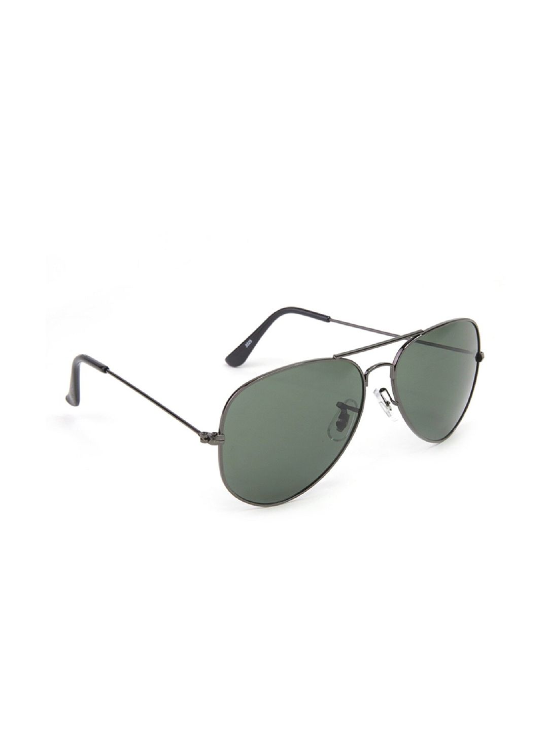 SUNNIES Unisex Green Lens & Gunmetal-Toned Aviator Sunglasses with UV Protected Lens Price in India