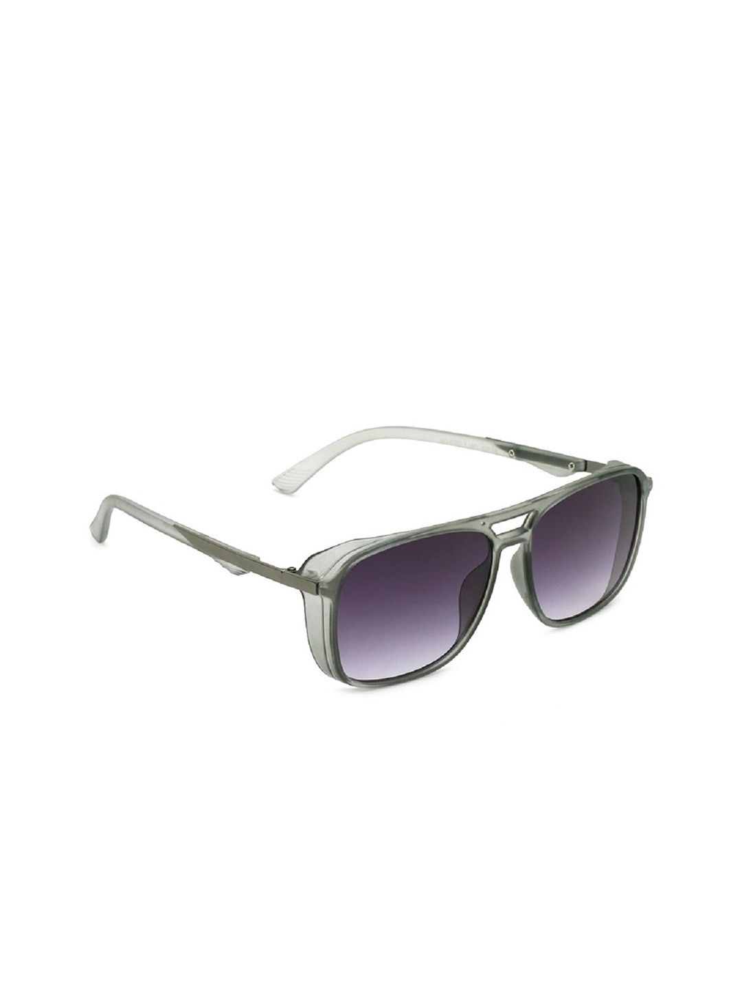 SUNNIES Unisex Purple Lens & Silver-Toned Square Sunglasses UV Protected Lens SUNNIES-046