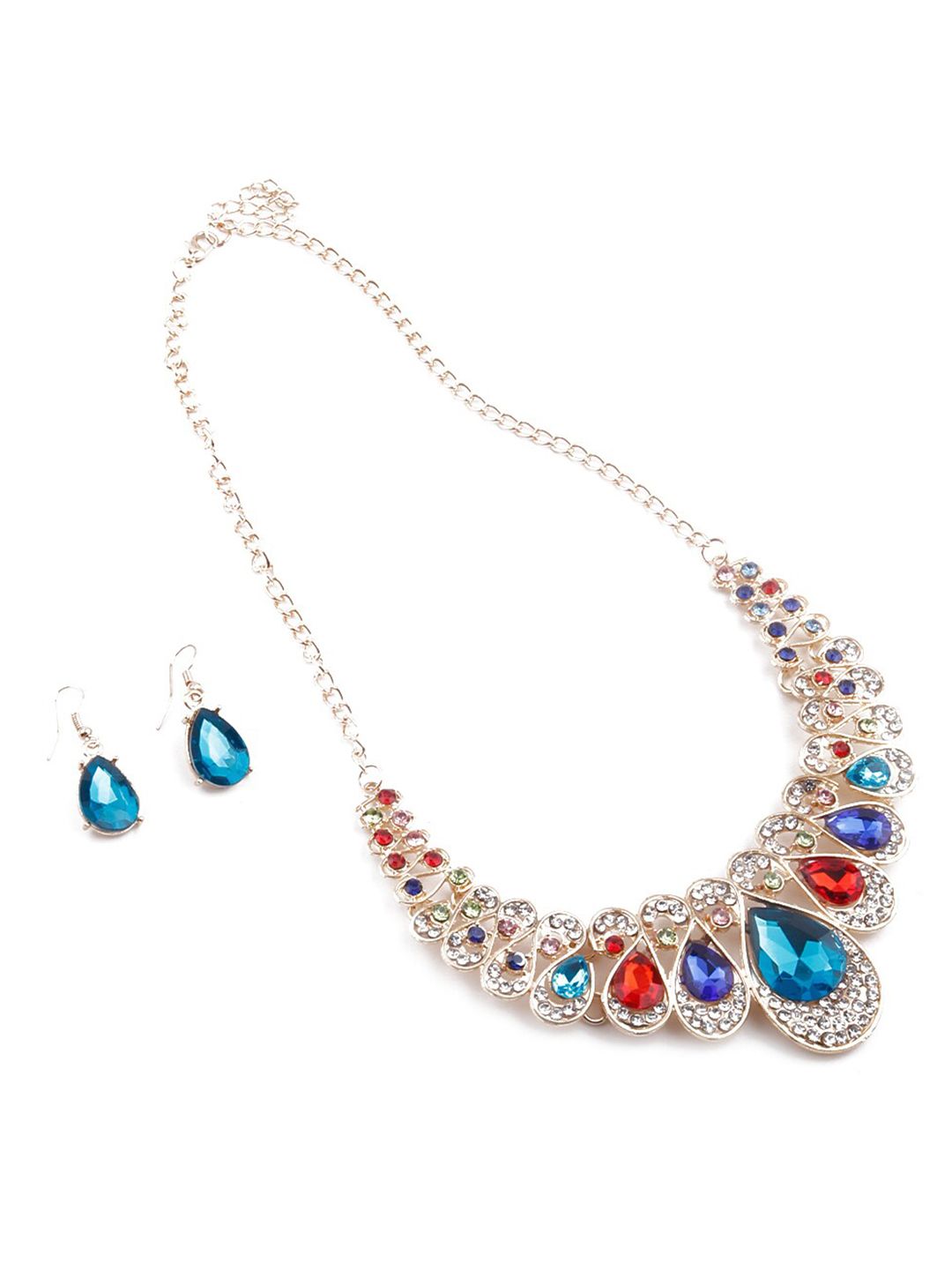 ODETTE Multicoloured Metal Statement Necklace Price in India