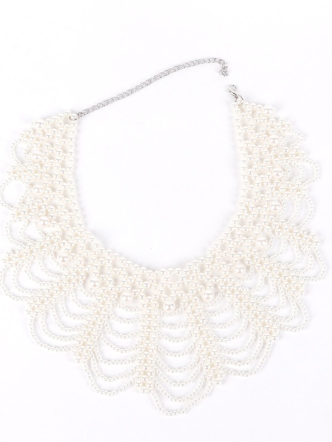 ODETTE White Pearl Beaded Statement Necklace Price in India