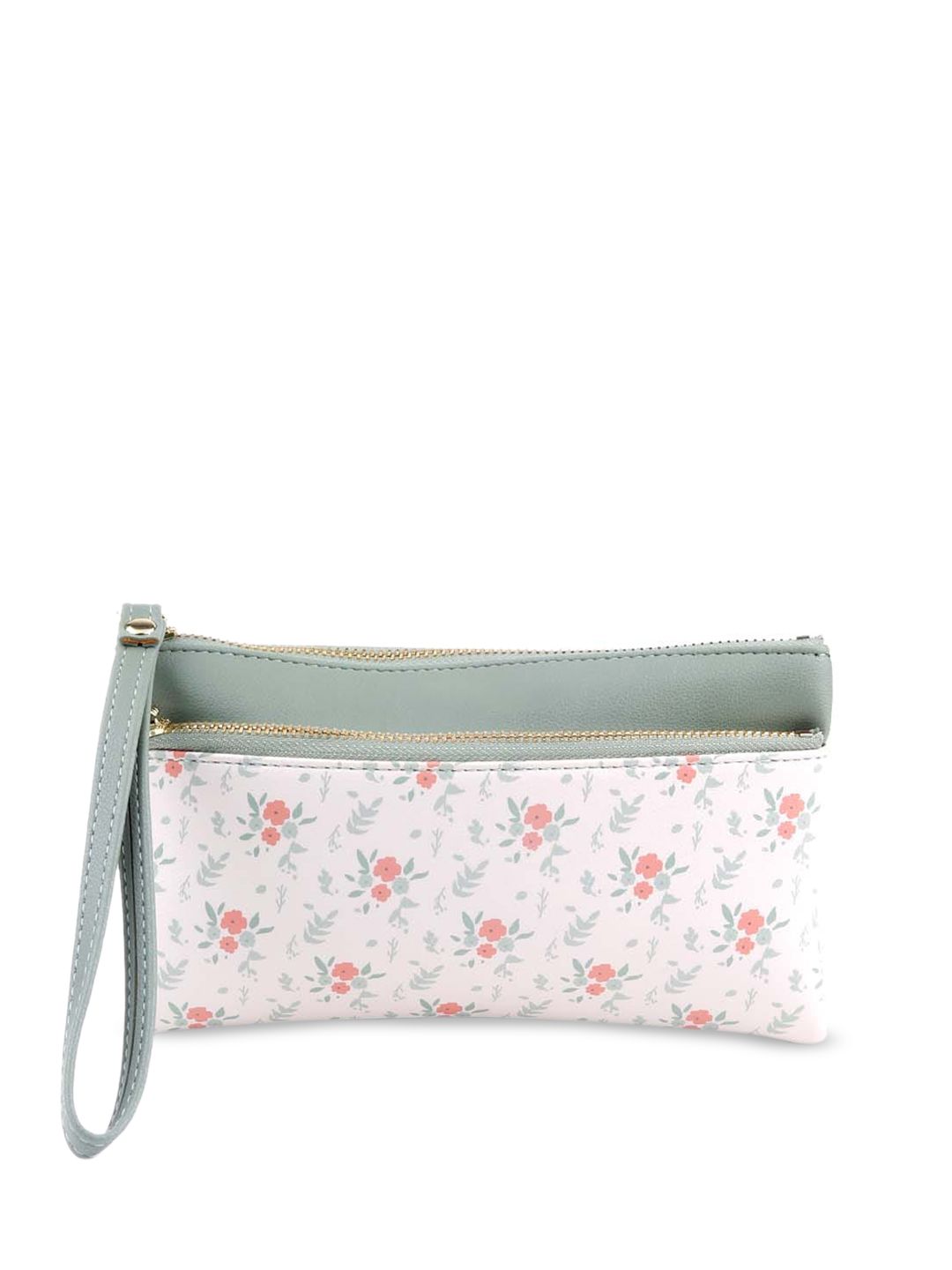 ODETTE Women Green & White Floral Printed Envelope Price in India