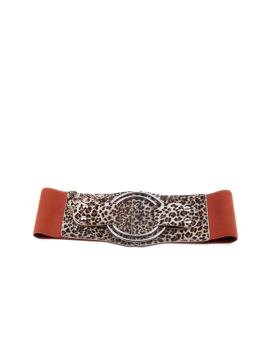 ODETTE Women Grey & Brown Animal Printed Belt Price in India