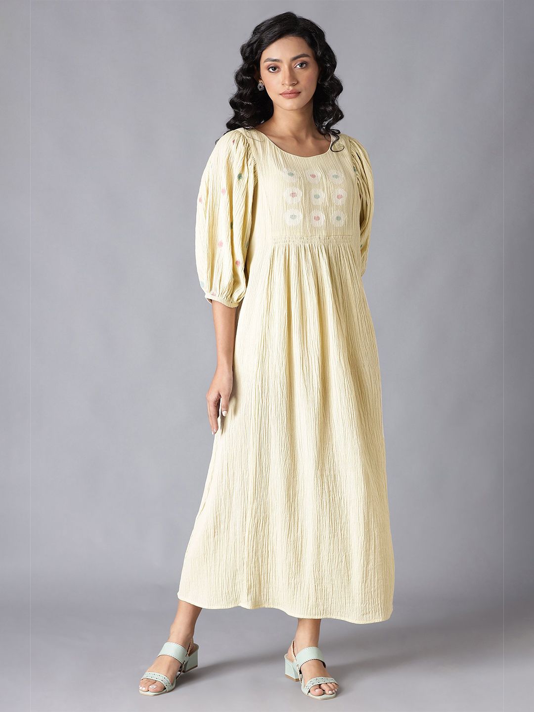 W Women Beige Maxi Dress Price in India