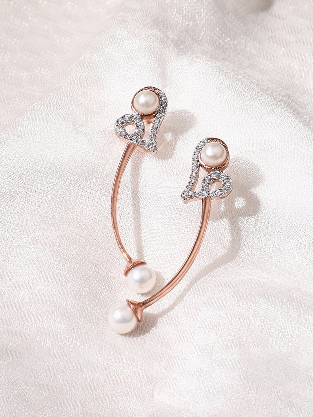 Voylla Voylla Rose Gold-Plated Brass Earrings