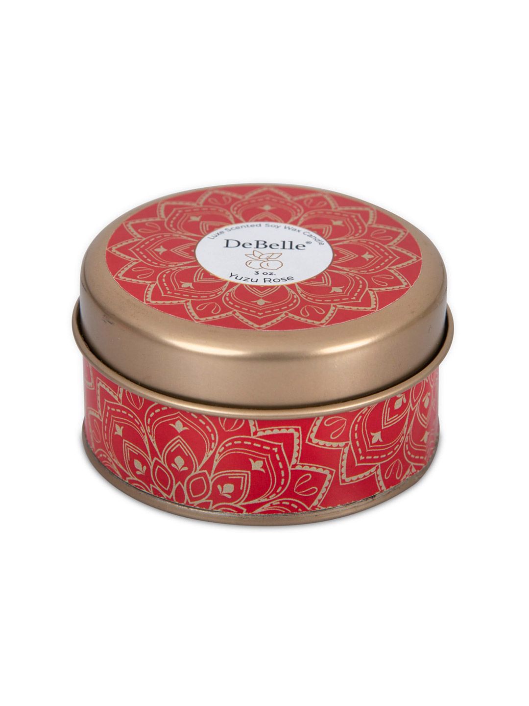 DeBelle Red & Gold-Toned Wax Scented Candle  - Yuzu Rose Price in India