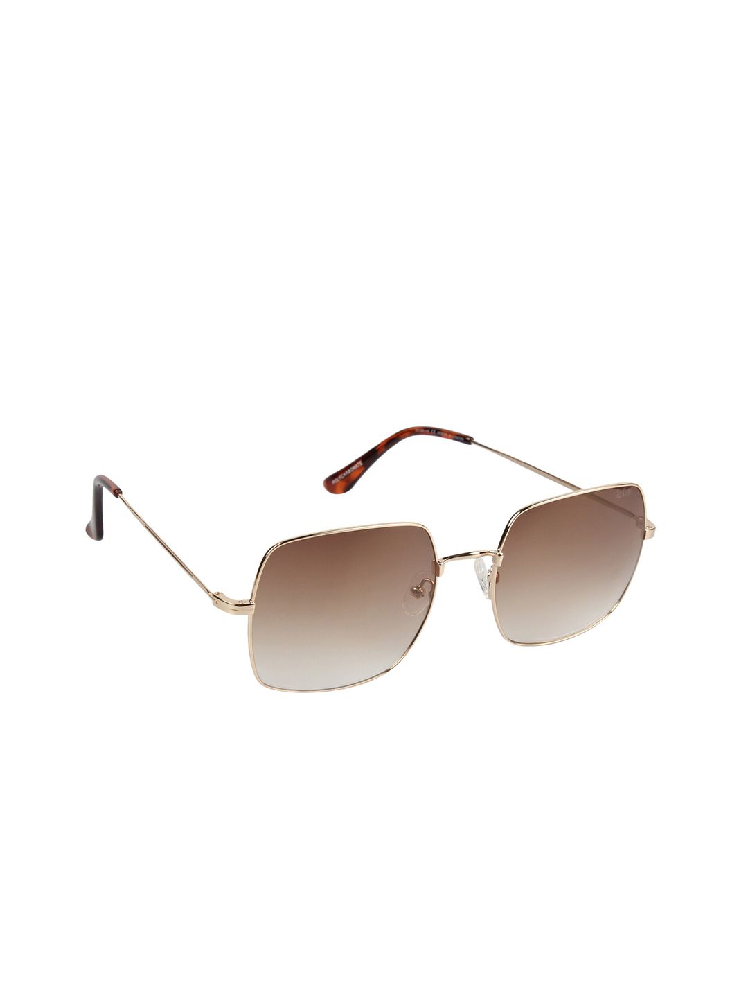 Lee Cooper Women Brown Lens & Gold-Toned Square Sunglasses with UV Protected Lens LC9191TWA Price in India