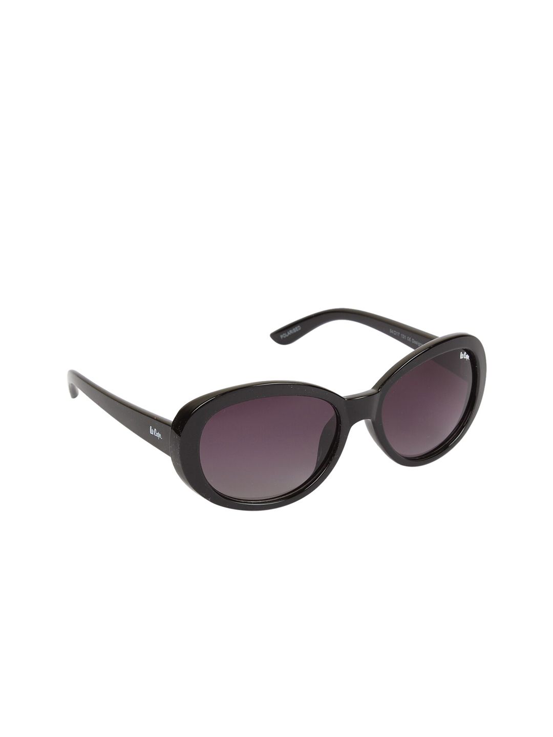 Lee Cooper Women Grey Lens & Black Oval Sunglasses with Polarised Lens Price in India