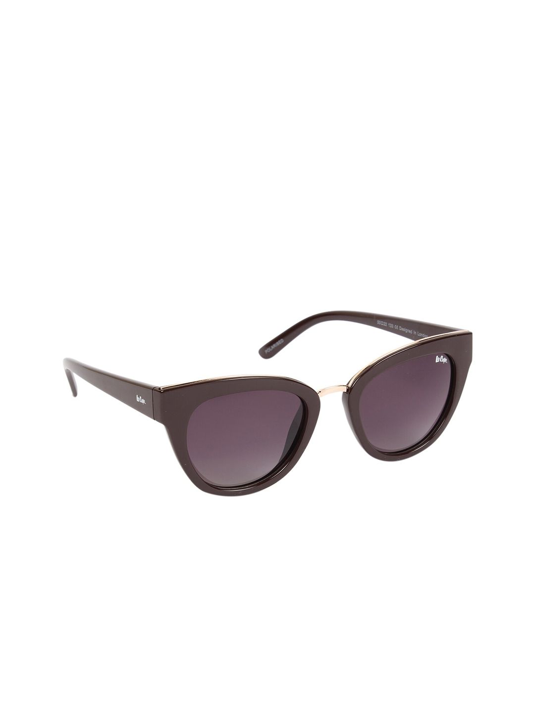 Lee Cooper Women Purple Lens & Brown Cateye Sunglasses with Polarised Lens LC9166NTBPOL Price in India