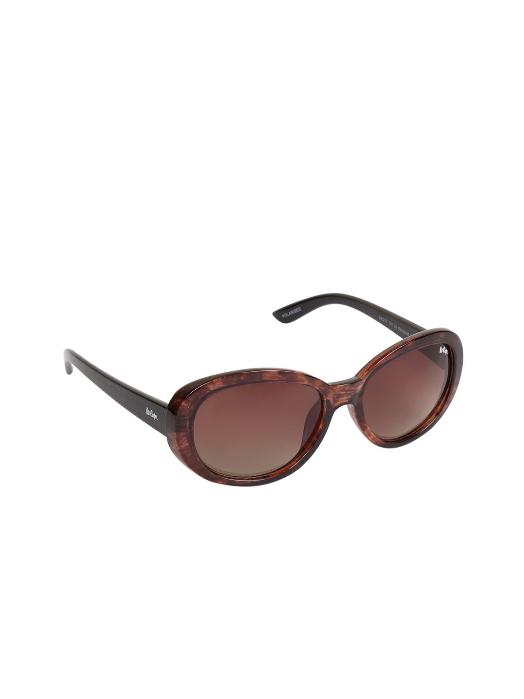 Lee Cooper Women Brown Lens & Brown Oval Sunglasses Polarised Lens LC9165NTBPOL BRNFLW Price in India