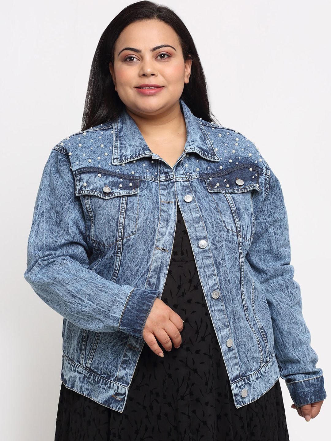 sindrellastorie Women Blue Washed Denim Jacket Price in India