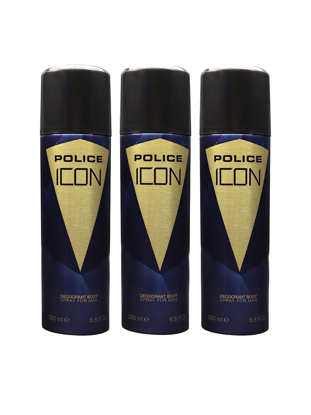 Police Men Set of 3 Icon Deodorant Body Spray - 200 ml Each