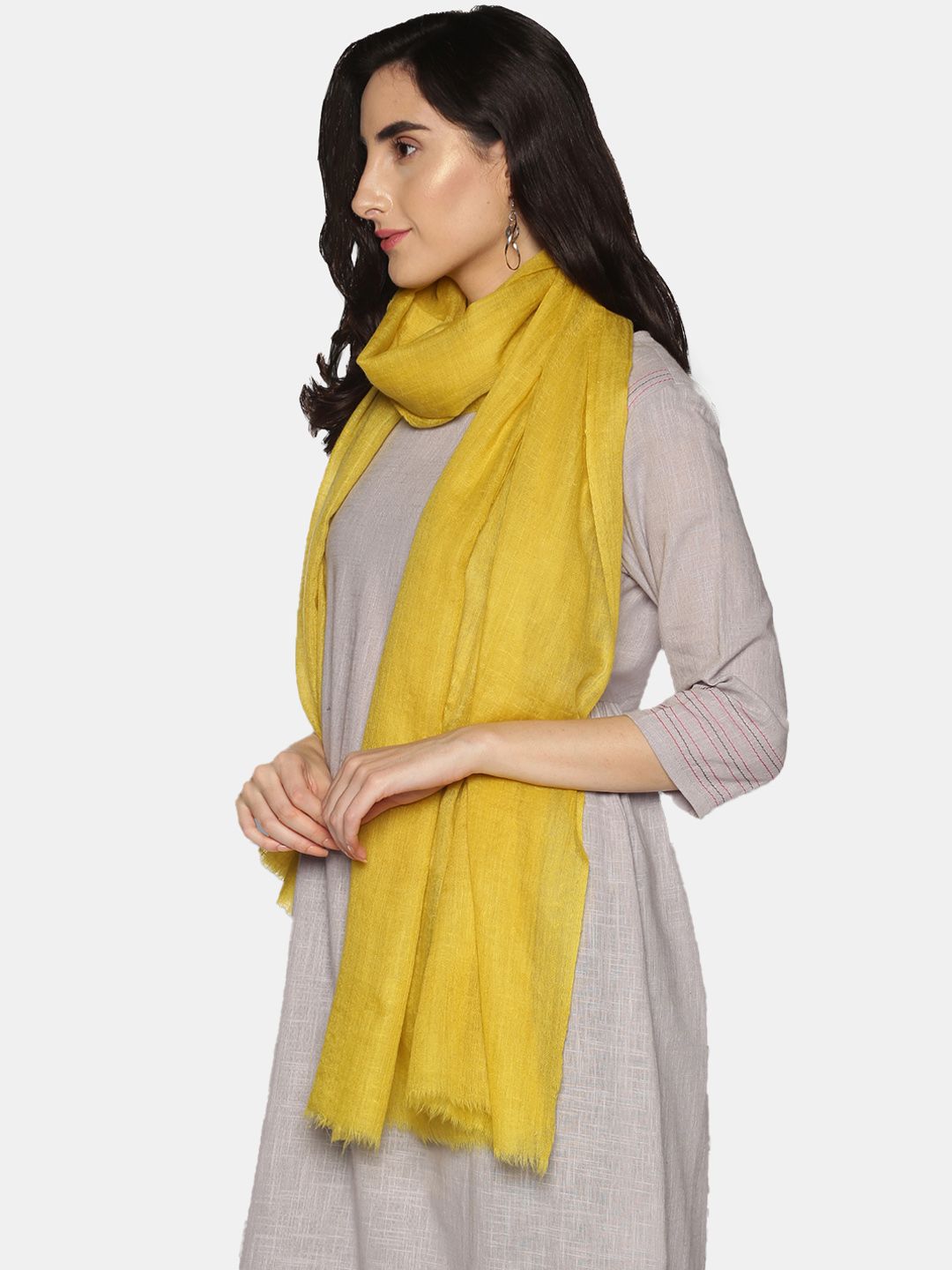 MECRAAZ Women Yellow Stole Price in India