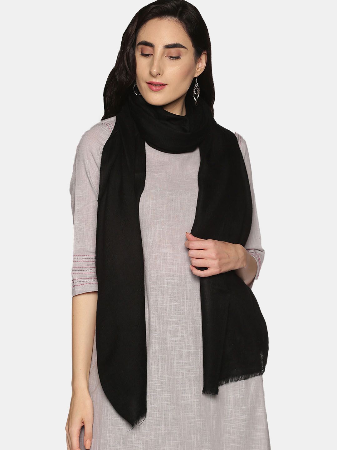 MECRAAZ Women Black Stole Price in India