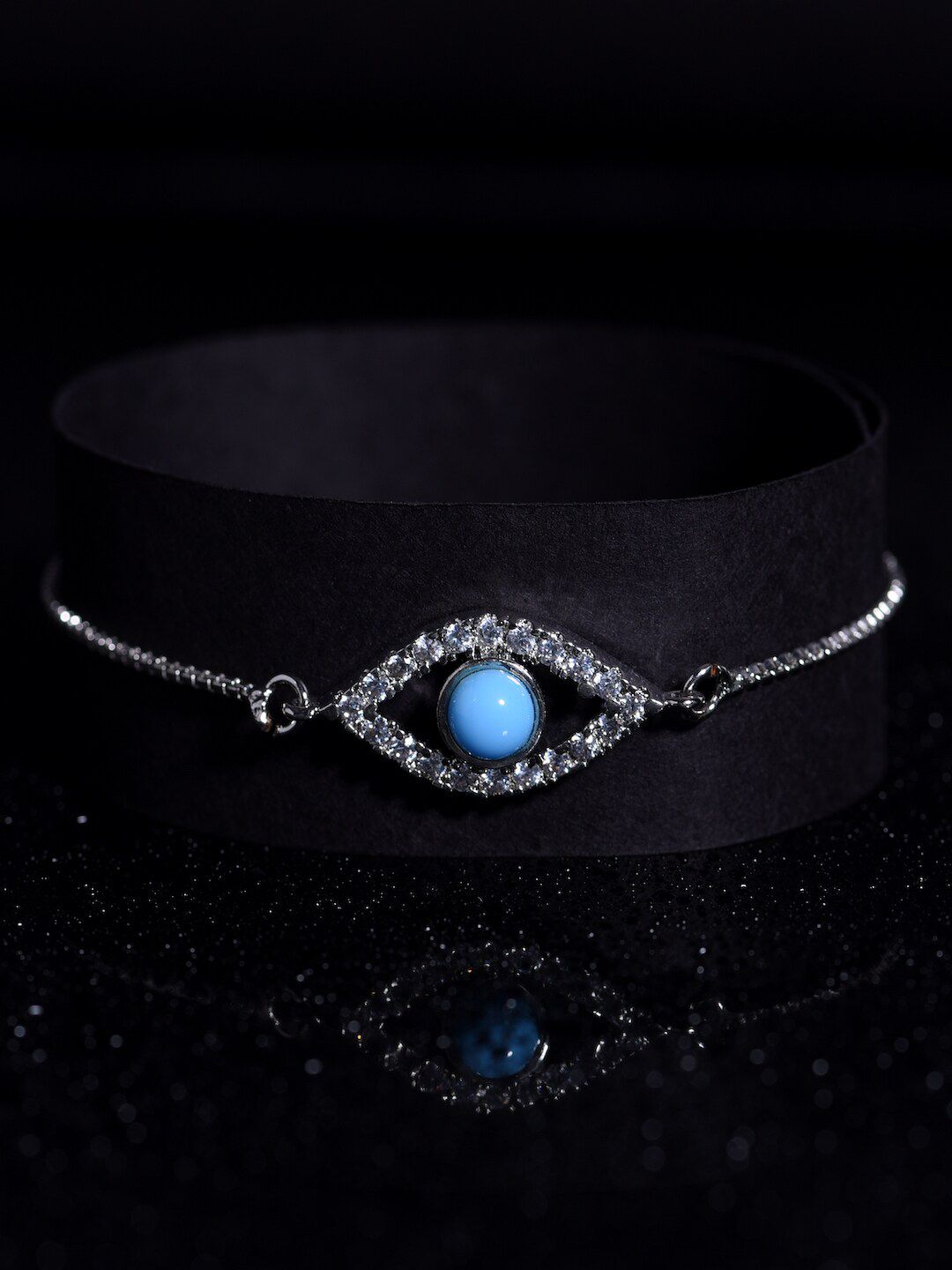 HOT AND BOLD Women Silver-Plated & Turquoise Blue Brass Turquoise Charm Bracelet Price in India