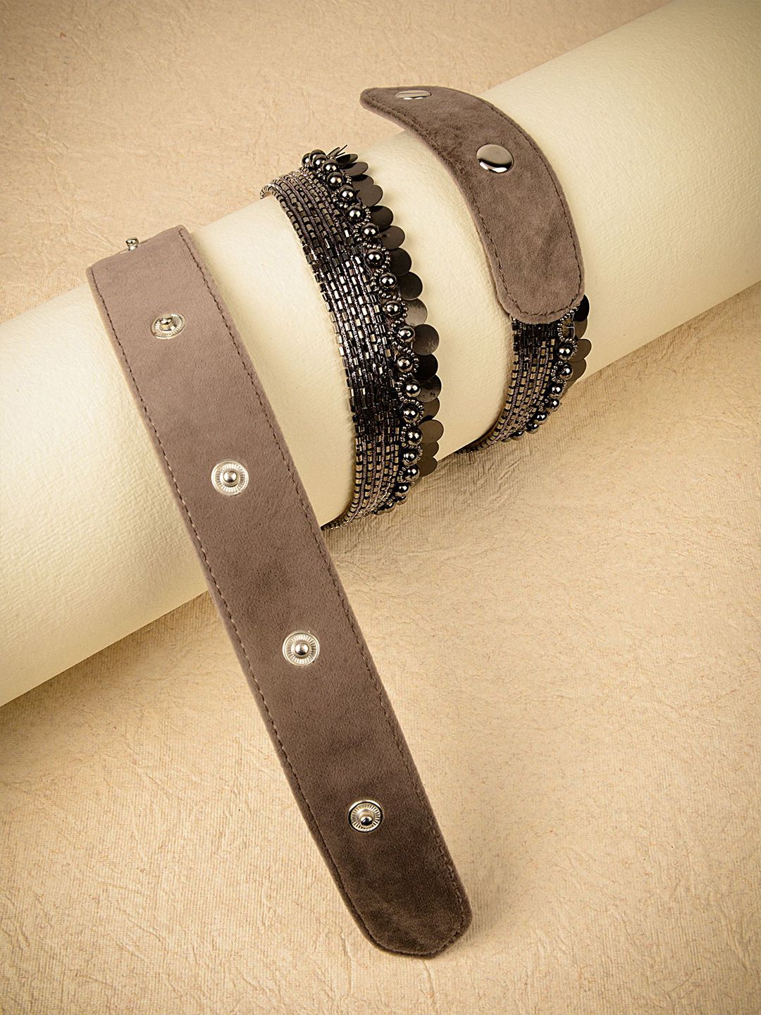 D'oro Women Grey Embellished Belt Price in India