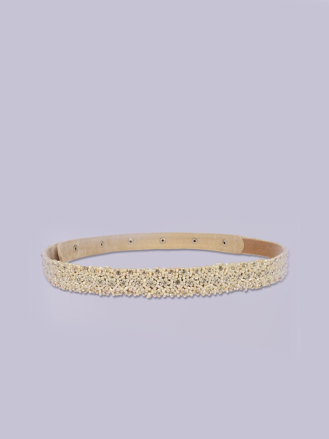 D'oro Women Cream-Coloured Embellished Belt Price in India