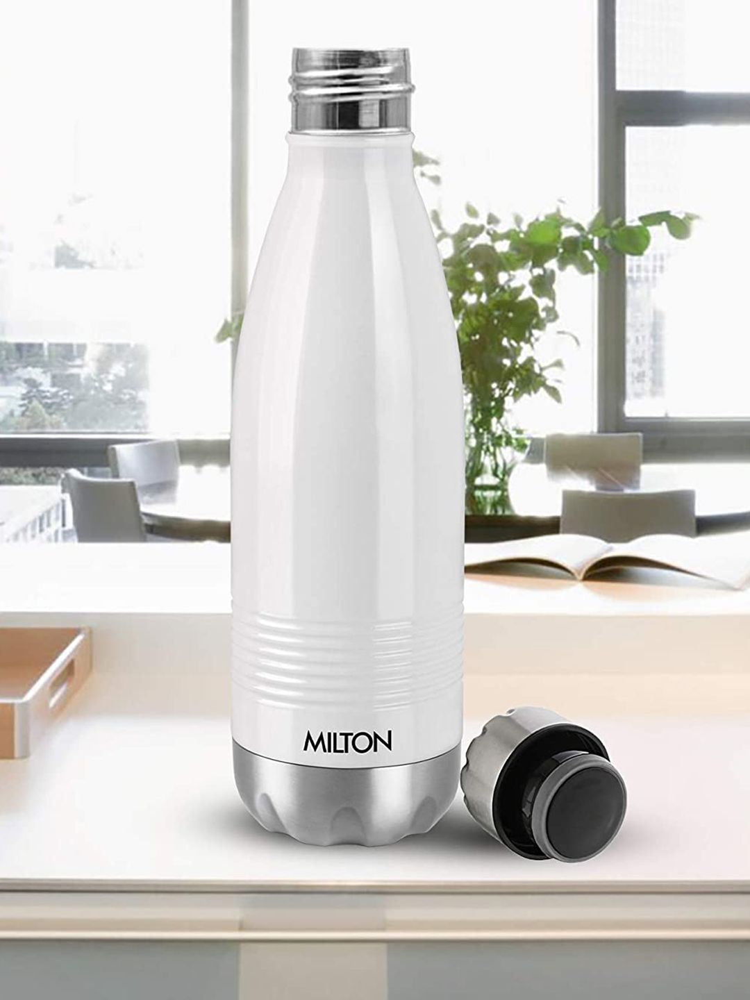 Milton Silver Toned & White Thermos Steel Vacuum Insulated Water Bottle Price in India