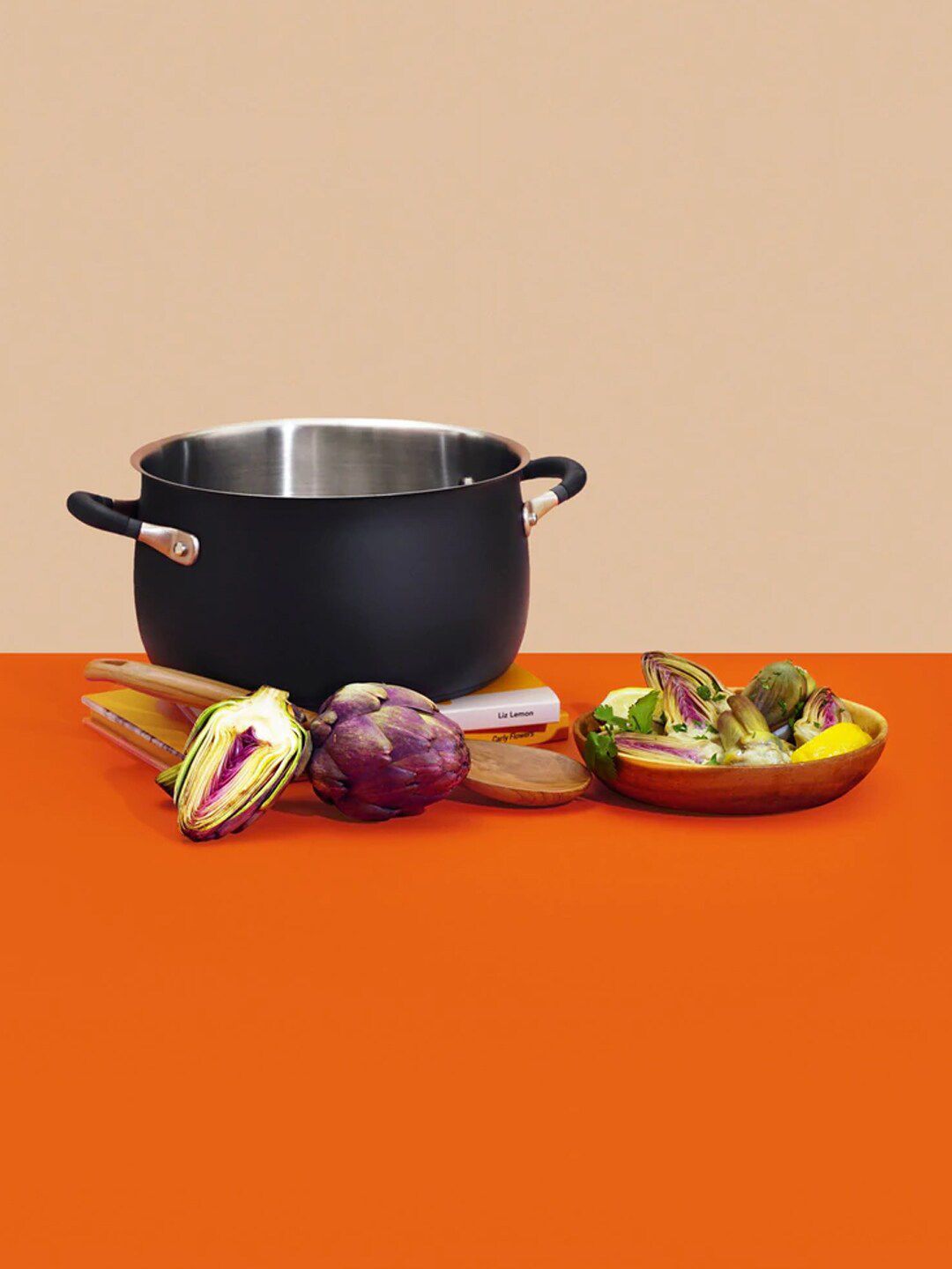 MEYER Black Solid Stainless Steel Stockpot Cookware With Handles - 7.6 Litres Price in India