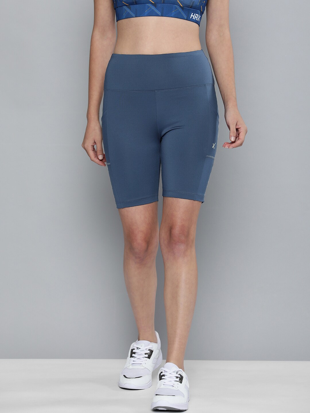 HRX by Hrithik Roshan Women Blue Skinny Fit Rapid-Dry Running Shorts Price in India