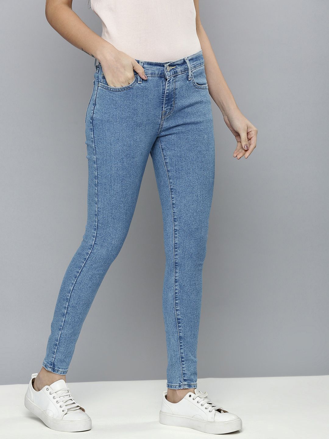 Levis Women Blue 710 Super Skinny Fit High-Rise Stretchable Jeans Price in India