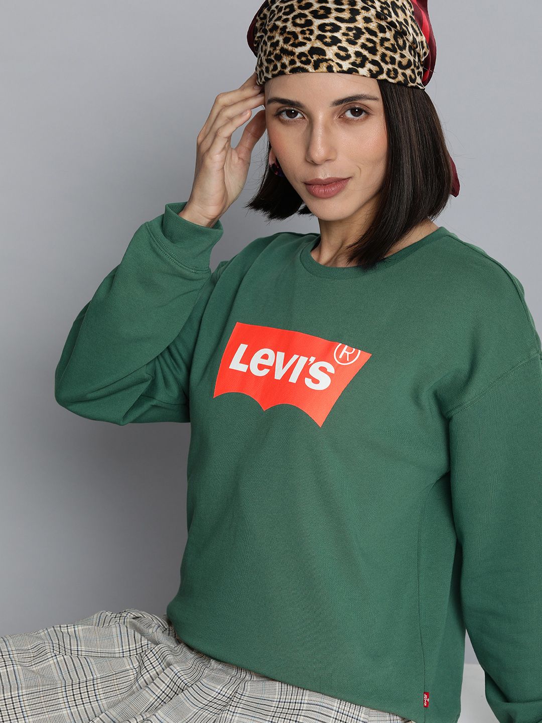 Levis Women Green Printed Sweatshirt Price in India