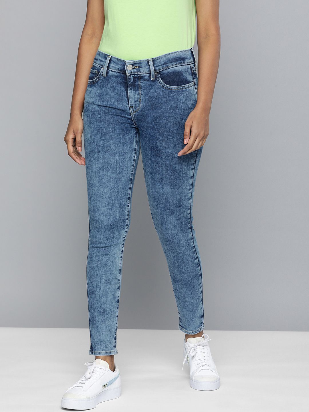 Levis Women Blue 710 Super Skinny Fit Light Fade Stretchable Jeans Price in India