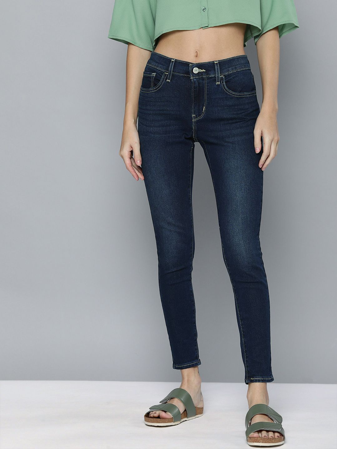 Levis Women Blue  710 Super Skinny Fit Light Fade Stretchable Jeans Price in India