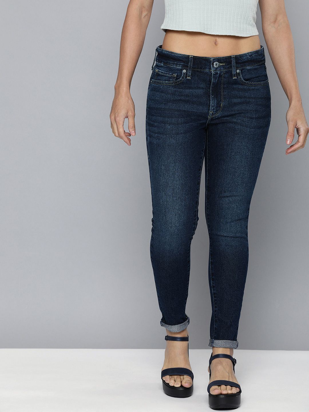 Levis Women Blue Skinny Fit Light Fade Stretchable Jeans Price in India