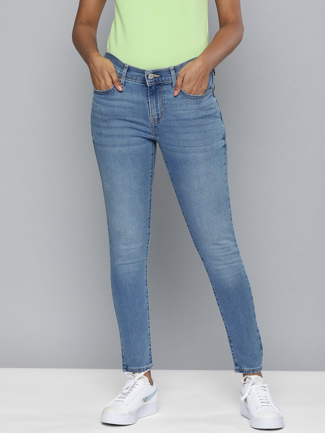 Levis Women Blue 710 Super Skinny Fit Light Fade Stretchable Jeans Price in India