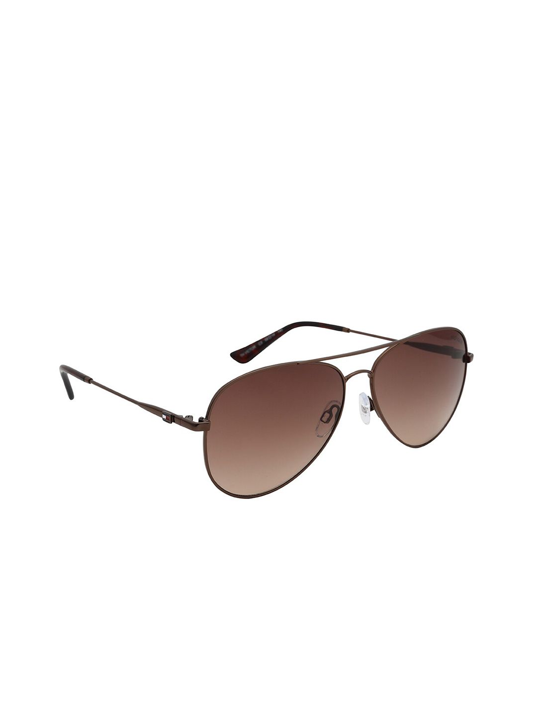 Tommy Hilfiger Unisex Brown Lens & Brown Aviator Sunglasses TH Victor C3 Price in India