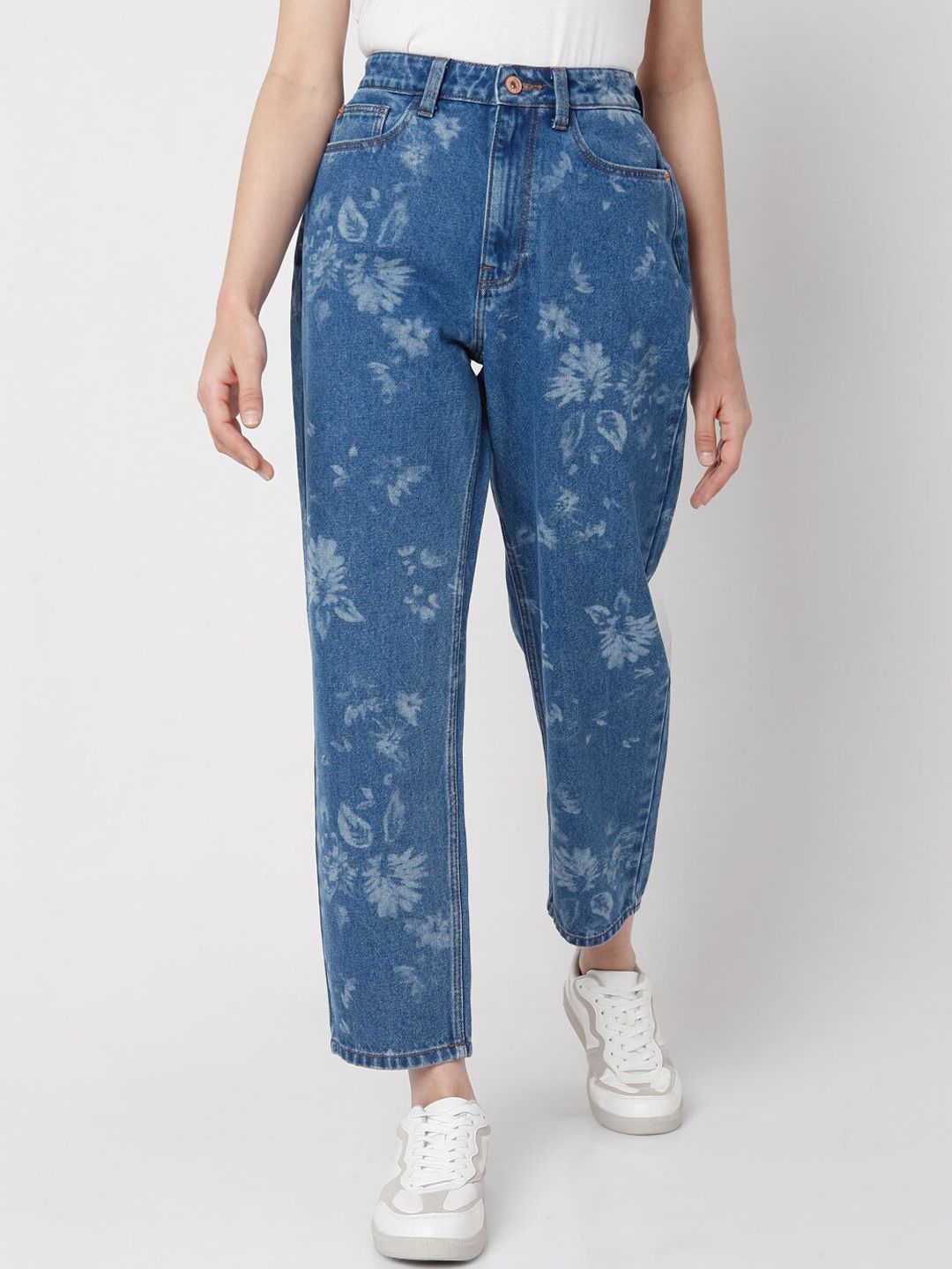 Vero Moda Women Blue High-Rise Highly Distressed Jeans Price in India