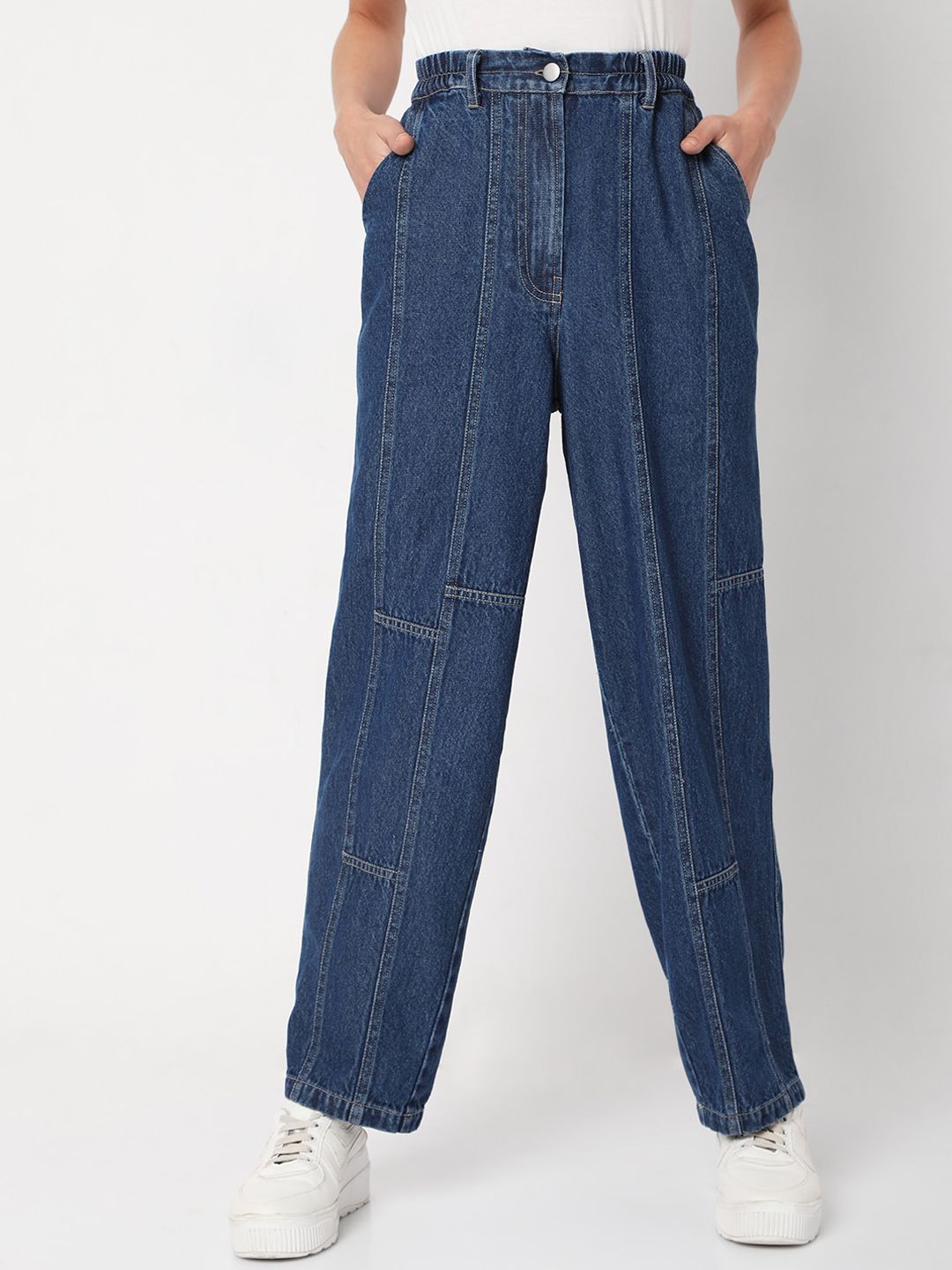 Vero Moda Women Blue Straight Fit High-Rise Jeans Price in India