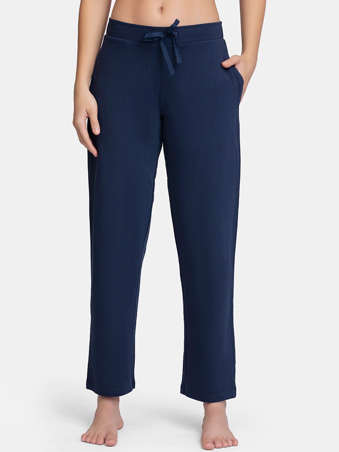 Amante Women Navy Blue Solid Lounge Pant Price in India