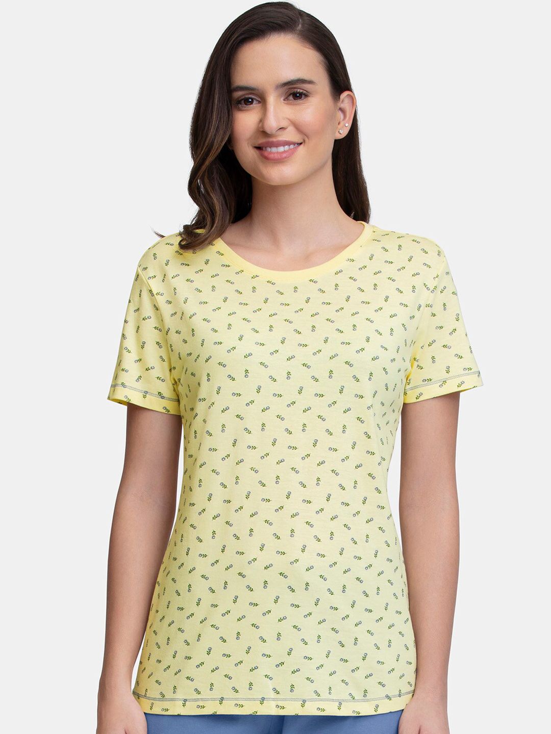 Amante Women Yellow Printed Lounge Tshirts Price in India