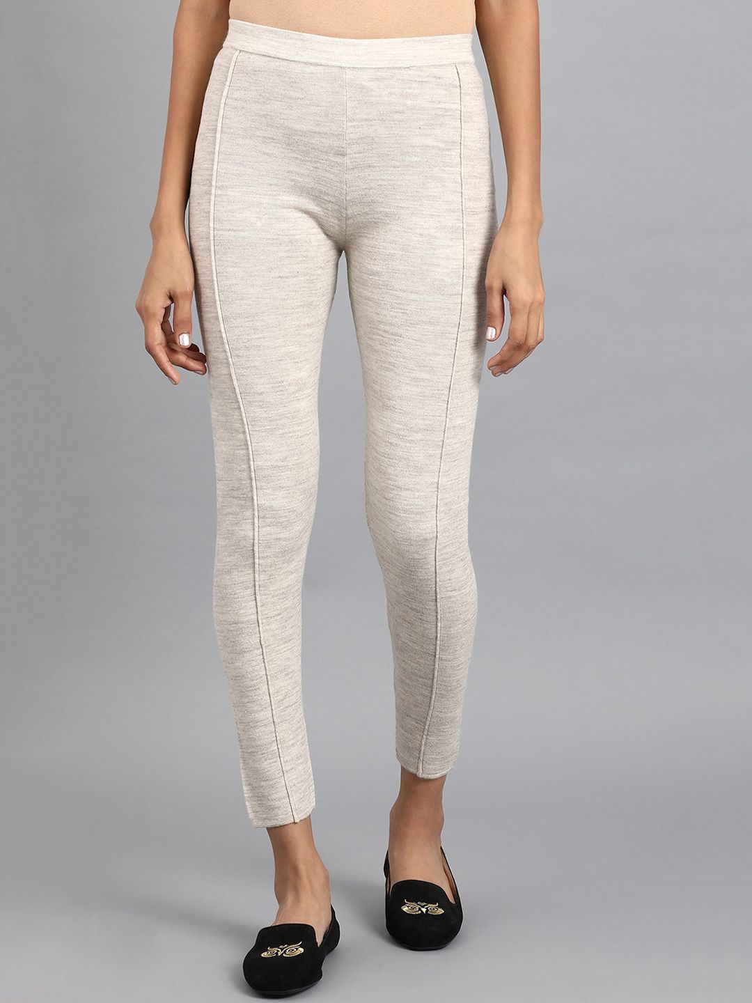 W Women Grey Winter Acrylic Leggings Price in India