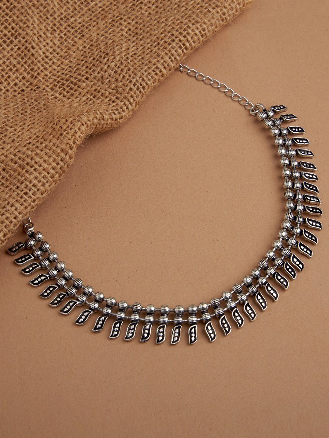 Fida Silver-Toned Silver-Plated Oxidized Necklace Price in India