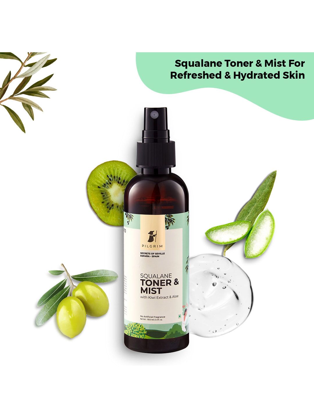 Pilgrim Set Of 2 Squalane Alcohol-Free Toner & Mist