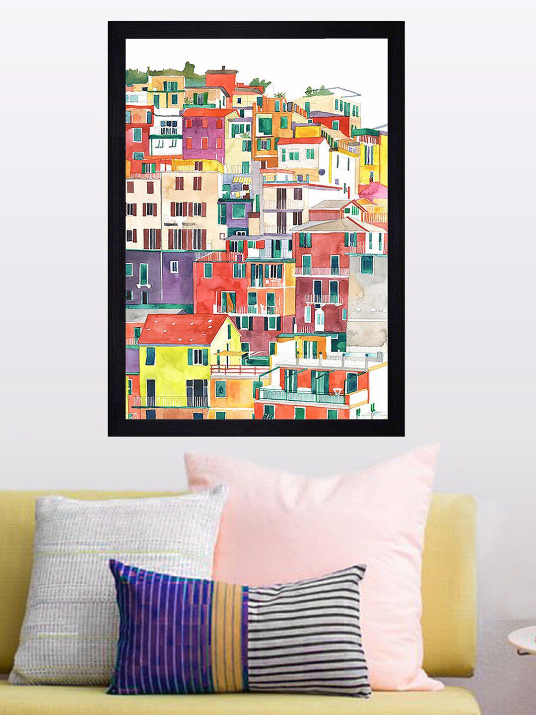 Gallery99 Multicoloured Urban City Landscape Texture Framed Wall Hanging Price in India