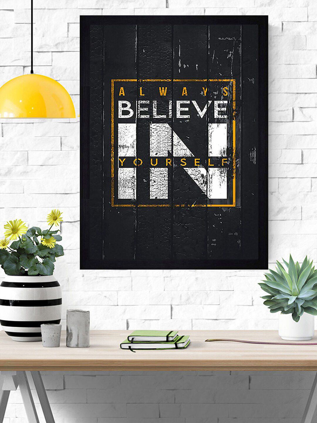 Gallery99 Black Always Believe In  Yourself Printed Paper Framed Art Price in India