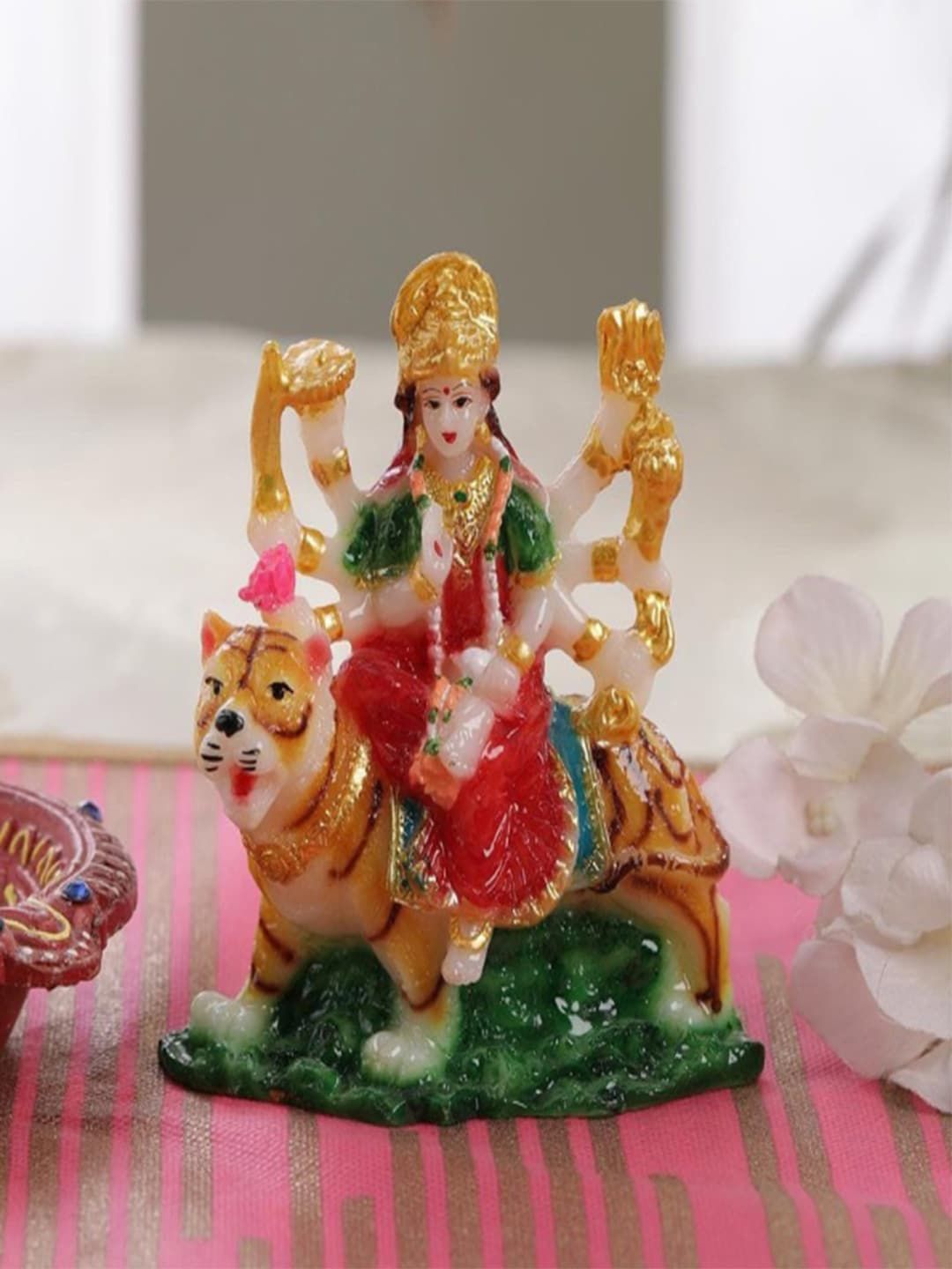 Gallery99 Red & Green Goddess Mata Durga Idol Showpieces Price in India