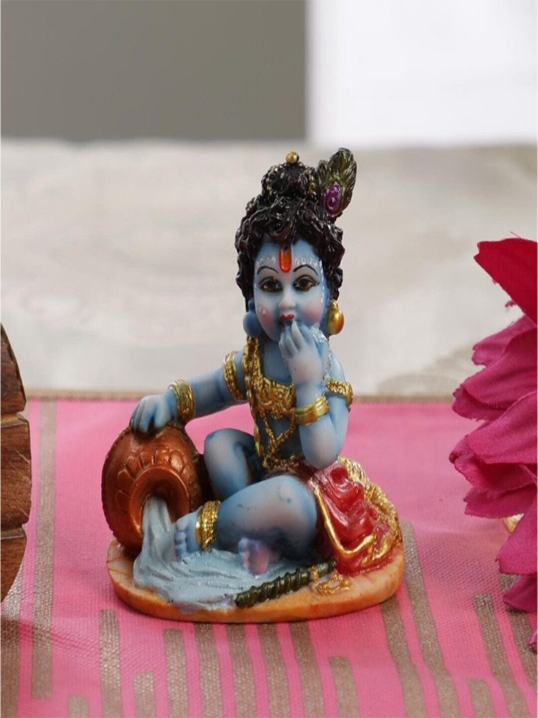 Gallery99 Blue Handpainted Lord Krishna Idol Figurines Showpieces Price in India