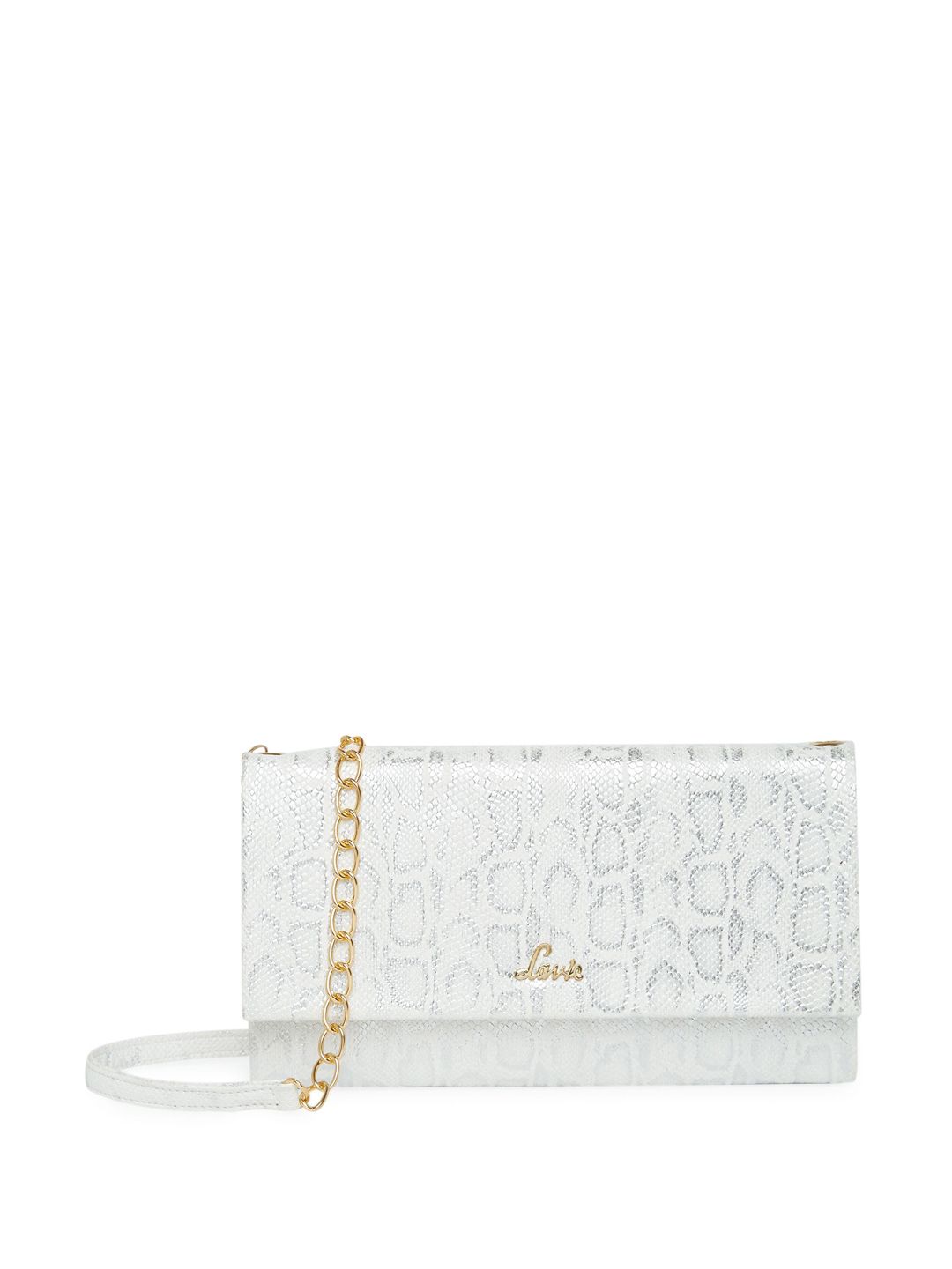 Lavie White Textured PU Structured Sling Bag Price in India