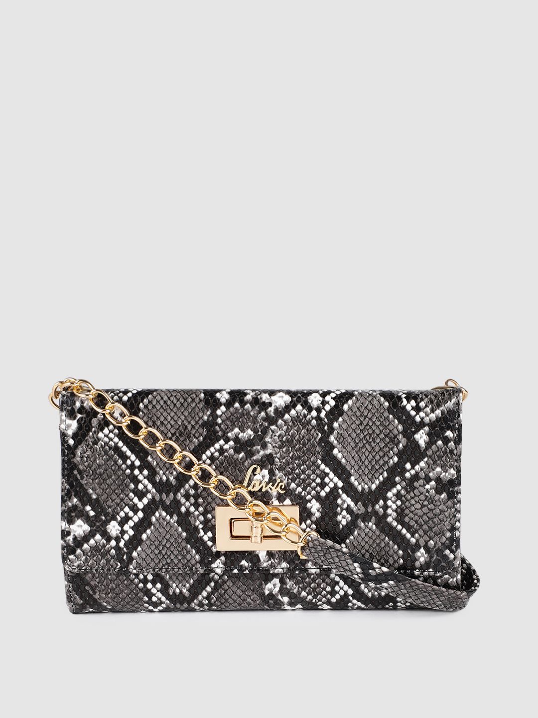 Lavie Black Textured Structured Sling Bag Price in India