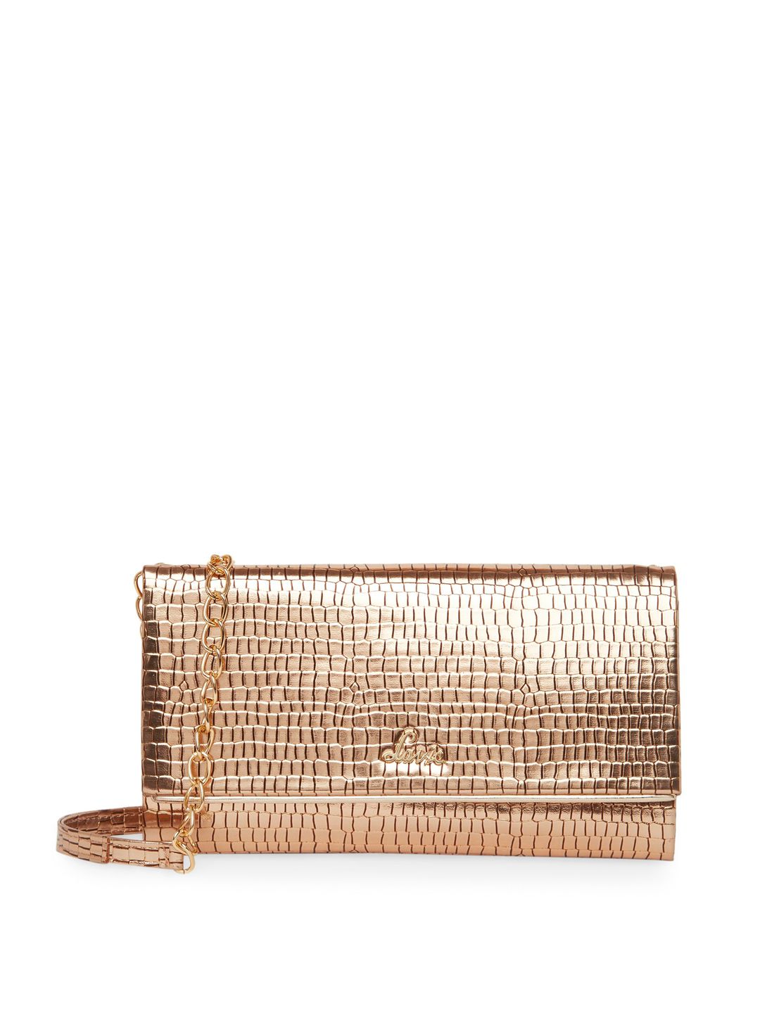 Lavie Copper-Toned Textured PU Structured Sling Bag Price in India