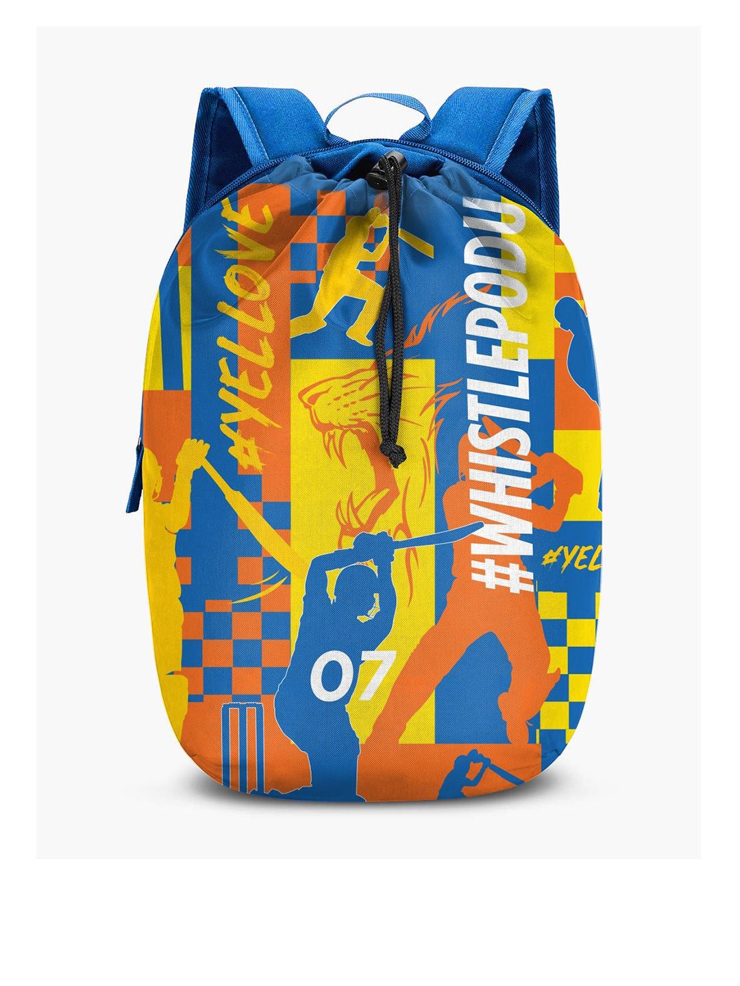 Nasher Miles Unisex Yellow & Blue Printed Backpack Price in India